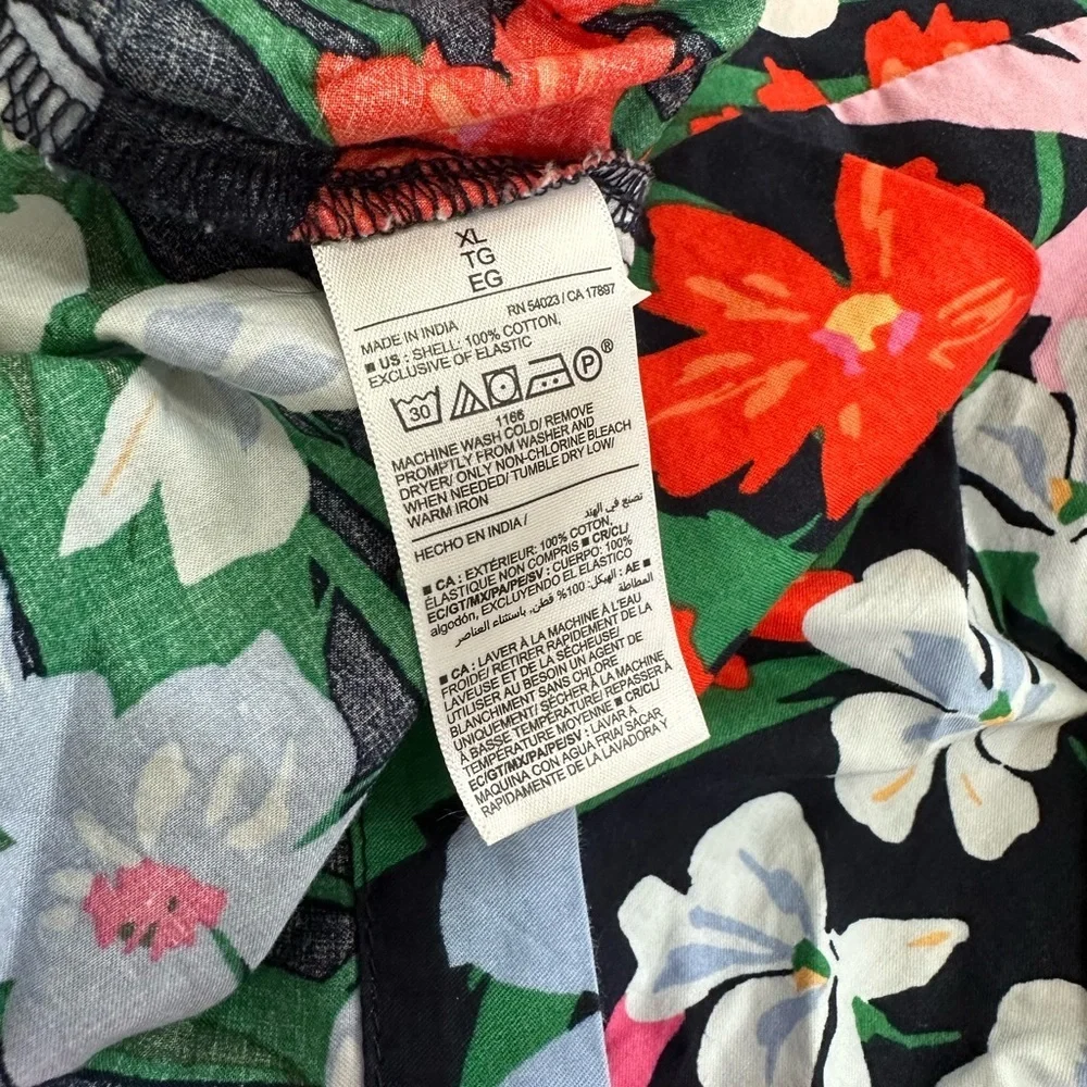 New Old Navy Women's Multicolor Floral Puff Sleeve Blouse Women’s Size XL